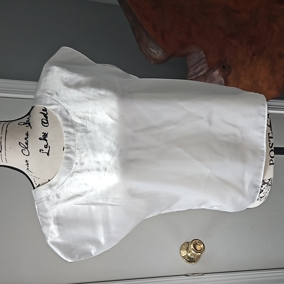 Vintage Karen Morgan white top with shoulder pads - Picture 1 of 7